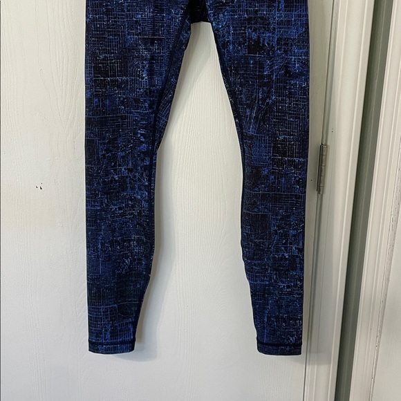 Lululemon Wunder Under High Waist Roll Down Nightsky Blue Black Size 4 - Picture 10 of 12